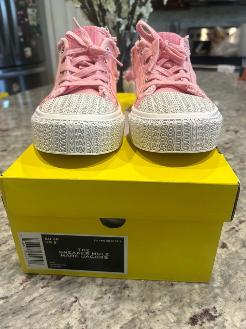 Marc Jacobs Pink Canvas Sneaker Mules - Picture 2 of 12